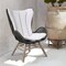Armen Living King Indoor Outdoor Lounge Chair in Light Eucalyptus Wood with Charcoal Rope and Gray Cushion LCKGCHCHR - alternate 8